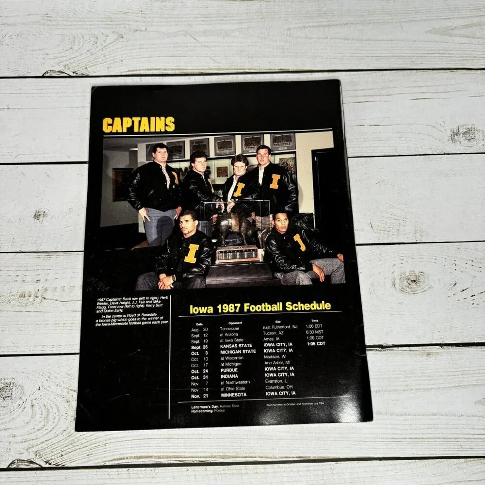 Iowa Hawkeyes Football 1987 Action Guide Vintage Official Program Big‎ Ten NCAA